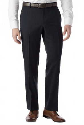 Ballin Super 120S Wool Gabardine Comfort-Eze Trouser - Dunhill Traditional Fit In Navy