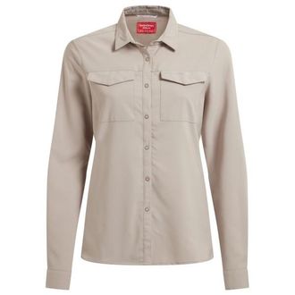 Craghoppers Nosilife Pro Langarm Bluse V Bluse f&uuml;r Damen | grau