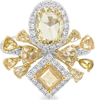 HYT Jewelry 18kt geel- en witgouden ring met diamant