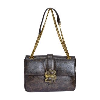 Just Cavalli Shoulder Bags, female, Brown, ONE SIZE, Iconic Snakes Borsa Puffy