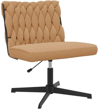 vidaXL Vidaxl - Silla De Oficina Giratoria Tejido Imitaci&oacute;n Lana Rizada Beige