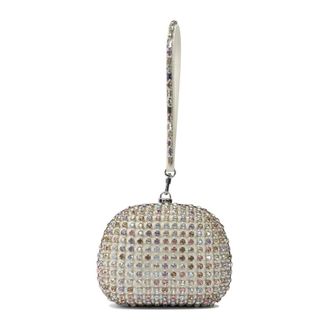 Self Portrait Clutches, female, Gray, Size: ONE SIZE Crystal Mesh Clutch Bag