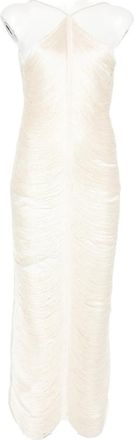 Bless Jade Fringed Halterneck Dress