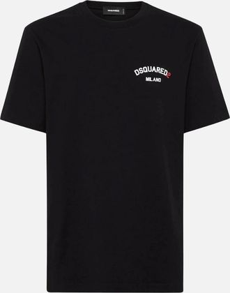 Dsquared2 Mens Dsquared2 Regular Fit Rubber Logo Black T-Shirt - Size: 38