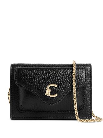 Coccinelle chain-strap card holder - Black