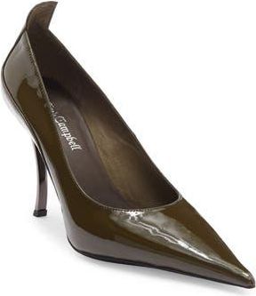 Jeffrey Campbell Freak Out Pointed Toe Pump in Khaki Patent at Nordstrom Rack, Size 5