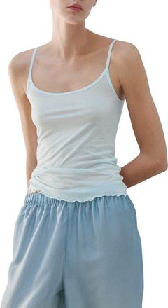 Mango Microfiber Pajama Camisole in Blue at Nordstrom, Size Medium