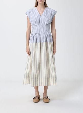 Paul Smith Abito midi in misto cotone a righe