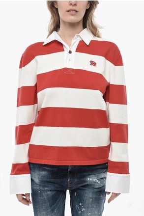 Dsquared2 Striped Cotton Top with Polo Collar size S