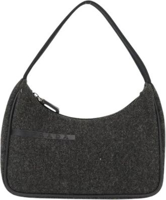 Prada Pre-owned Shoulder Bags, female, Gray, Size: ONE SIZE Pre-owned Vintage Shoulder Bag