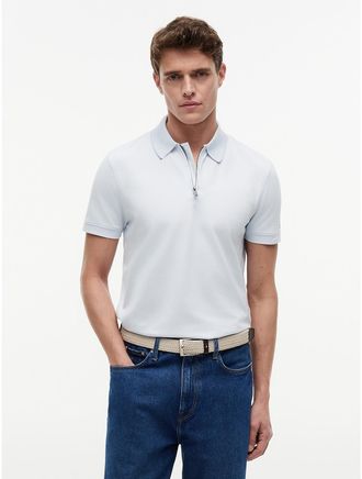 Tommy Hilfiger Mens TH Performance Quarter-Zip Polo - Blue - XXL