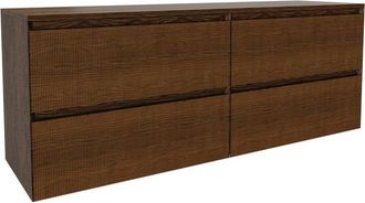 Saniclass Holz Atelier Badkamermeubelset - 160x45x60cm - 4 lades - topblad - Walnut pure