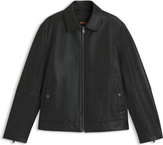 BOSS Nappa-leather jacket in a regular fit