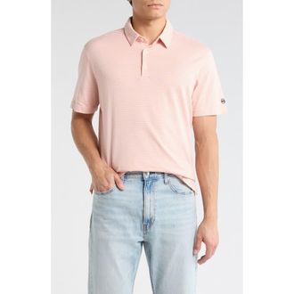 AG - Adriano Goldschmied Bryce Stripe Jersey Polo in Pearl Mauve/ivory Dust at Nordstrom Rack, Size Xx-Large