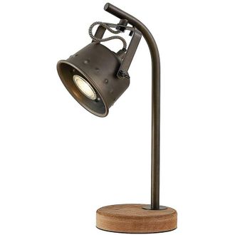 Lindby L&aacute;mpara De Mesa rubinjo En Marr&oacute;n Madera - Lindby