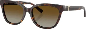 Tiffany & Co. Sunglasses, unisex, Brown, Size: 55 MM Cat Eye Sunglasses