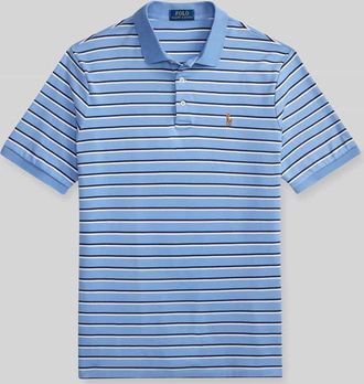 Polo Ralph Lauren Regular Fit Poloshirt mit Logo Stitching in Bleu, Gr&ouml;&szlig;e XXL