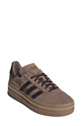 adidas Gazelle Bold Platform Sneaker in Earth Strata/Coffee/Gold at Nordstrom, Size 10.5