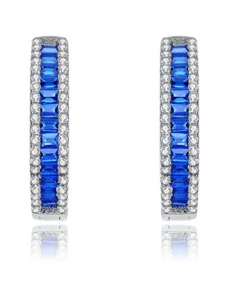 Genevive Silver Cz Hoops