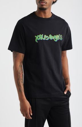 Palm Angels Thai Logo Cotton Graphic T-Shirt in Black Green at Nordstrom, Size Xx-Large