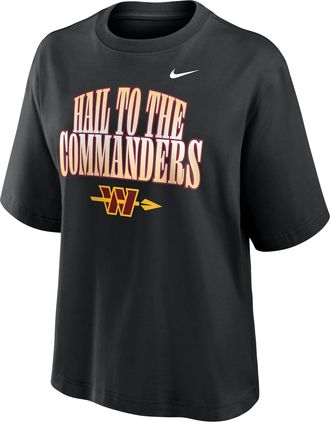 Nike Washington Commanders Alt Redesign Boxy Nike Womens NFL T-Shirt in Black | 01CM00A9E-M6L