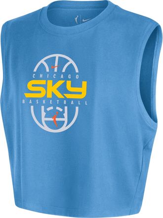 Nike Chicago Sky Nike Womens WNBA Authentic Sleeveless Cropped T-Shirt in Blue | IQ8206-462