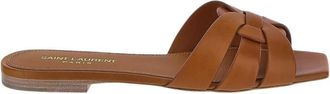 Saint Laurent Schoenen, Dames, Oranje, 36 EU, Leer, Leren Tribute Muiltje Schoenen