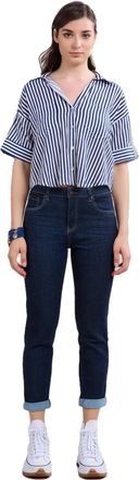 Toxik3 Womens High Waist Boyfriend Jeans - Raw Blue (UK, Numeric, 8, Regular, Regular, Raw Blue)