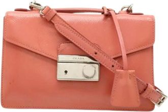 Prada Pre-owned Handbags, female, Pink, Size: ONE SIZE Pre-owned Vintage Leather Handbag
