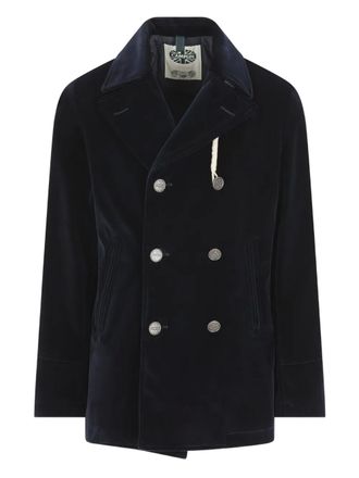 Camplin double-breasted velvet coat - men - Spandex/Elastane/Cotton - 52 - Blue