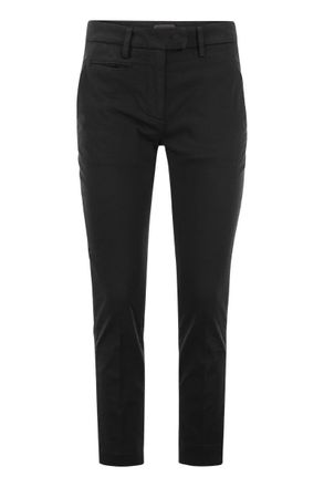 Dondup Perfect - Slim-Fit Cotton Gabardine Trousers