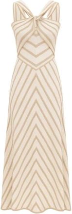 Zimmermann Vestido Met&aacute;lico Luna con Cuello Halter - Dresses - Mujer - Beige - M