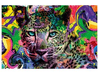 Schubiger M&ouml;bel Digitaldruck auf Glas Pop Art Leopard