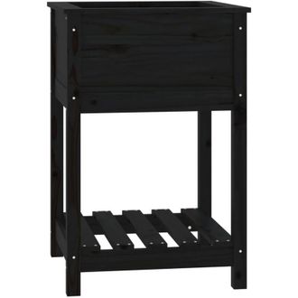 vidaXL Vidaxl - Planter with Shelf Black 54x54x81 cm Solid Wood Pine