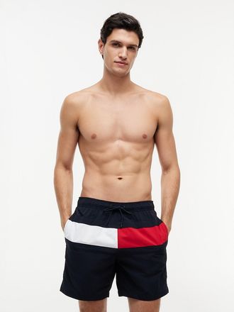 Tommy Hilfiger Mens Flag Logo 7 Swim Trunk - Navy - 3XL