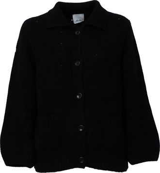 Allude Basket Weave Pocketed Cotton-Blend Cardigan