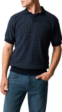 Rodd & Gunn Halken Johnny Collar Polo in Midnight at Nordstrom, Size Xxx-Large