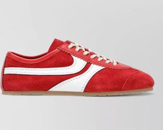 Dries Van Noten suede sneakers contrast stripe rubber sole