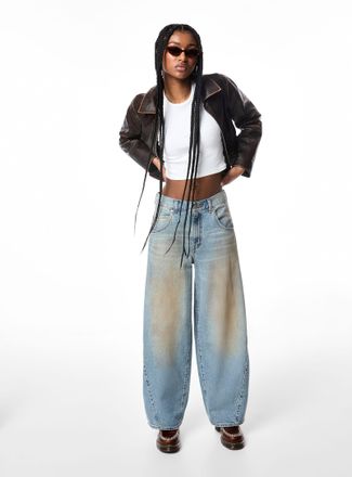 Levi's Womens Ultra-wide-leg barrel-leg jean