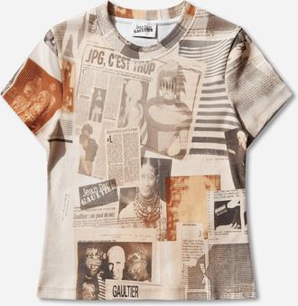 Jean Paul Gaultier Women s Cotton Journal T-Shirt Ecru
