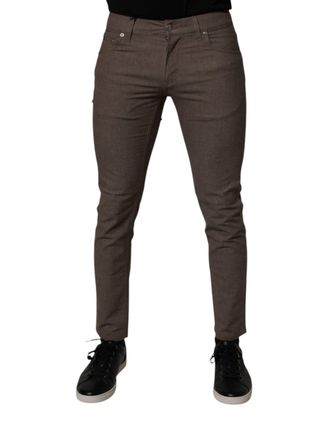 Dolce & Gabbana Mens Tailored Straightleg Pants - Grey Cotton - Size EU 46 (Mens)
