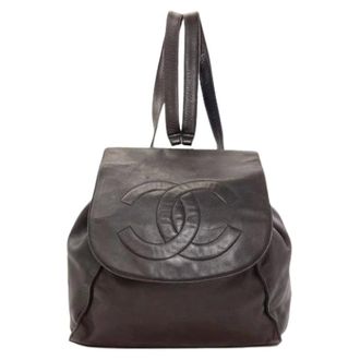 Chanel Pre-owned Vintage Rugzak - Dames - Pre-owned - Zwart - Maat: ONE Size Leer