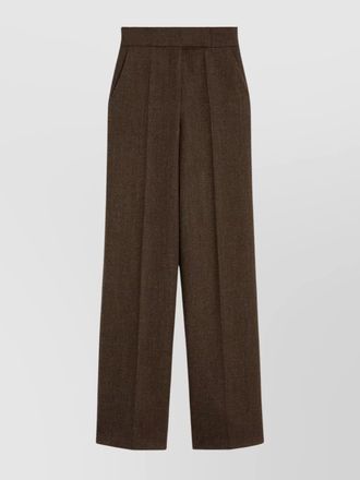Max Mara virgin wool high-rise wide-leg trousers