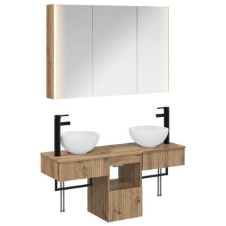 vidaXL Juego De Muebles De Ba&ntilde;o 4 Uds. Roble Artisan Vidaxl