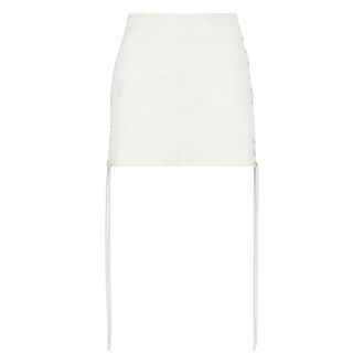 Salvatore Santoro Short Skirts, female, White, M, Leather Mini Skirt