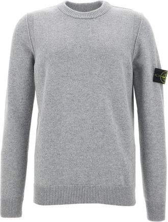 Stone Island Grijze Ronde Hals Trui voor Mannen - Heren - Ronde hals truien - Grijs - S - Truien & Vesten