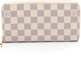 Louis Vuitton Damier Azur White Coated Canvas Long Wallet (Bi-Fold) (Pre-Owned)