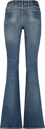 Golden Goose Womens Bootcut Jeans With Vintage Wash Denim Cotton Flared
