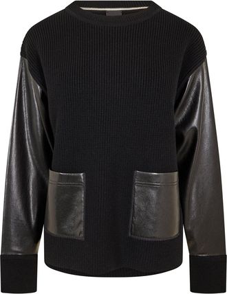 HUGO BOSS Womens Crew Neck Long Sleeve Sweatshirt in Black - Size 10 UK