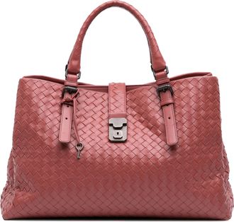 Bottega Veneta Pre-owned Womens Woven Leather Top Handle Bag - Brown - One Size